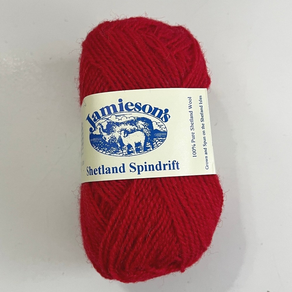 Jamieson's of Shetland Spindrift 100% Pure Wool Yarn 25g 500 Scarlet Red